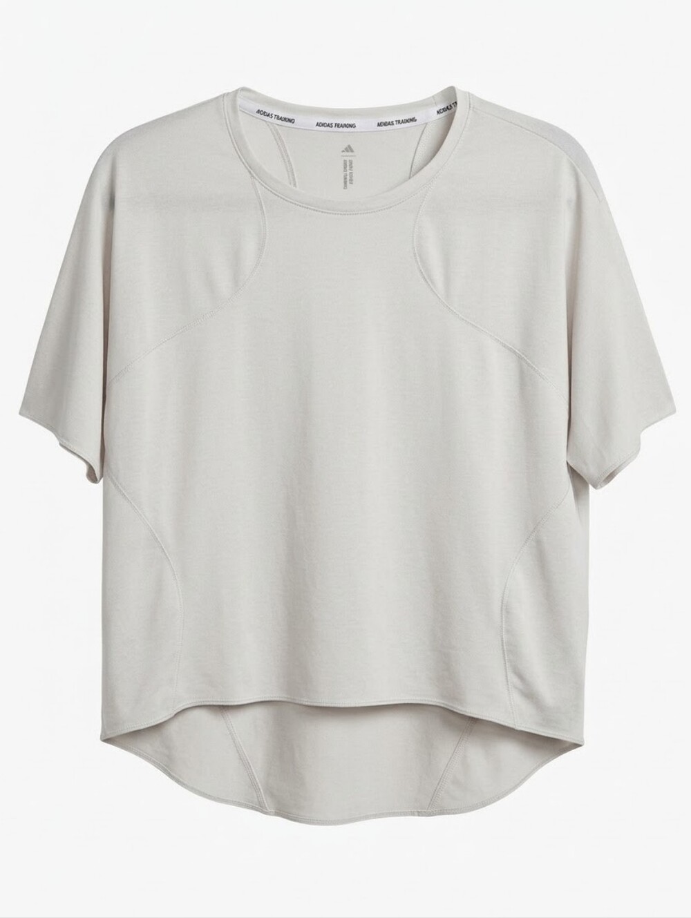 Adidas Training Women’s High-Low Short Sleeve Top Light Grey / Chalk White